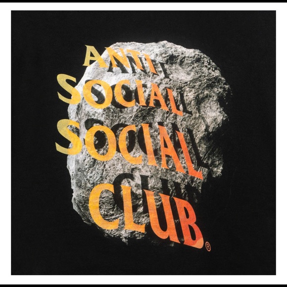 NWT Anti Social Social Club Edge Of the World Black Hoodie Medium - Picture 4 of 5